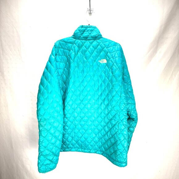 The North Face ThermoBall Eco Jacket Womens Large Teal Puffer Zip Winter Outdoor - Picture 7 of 8